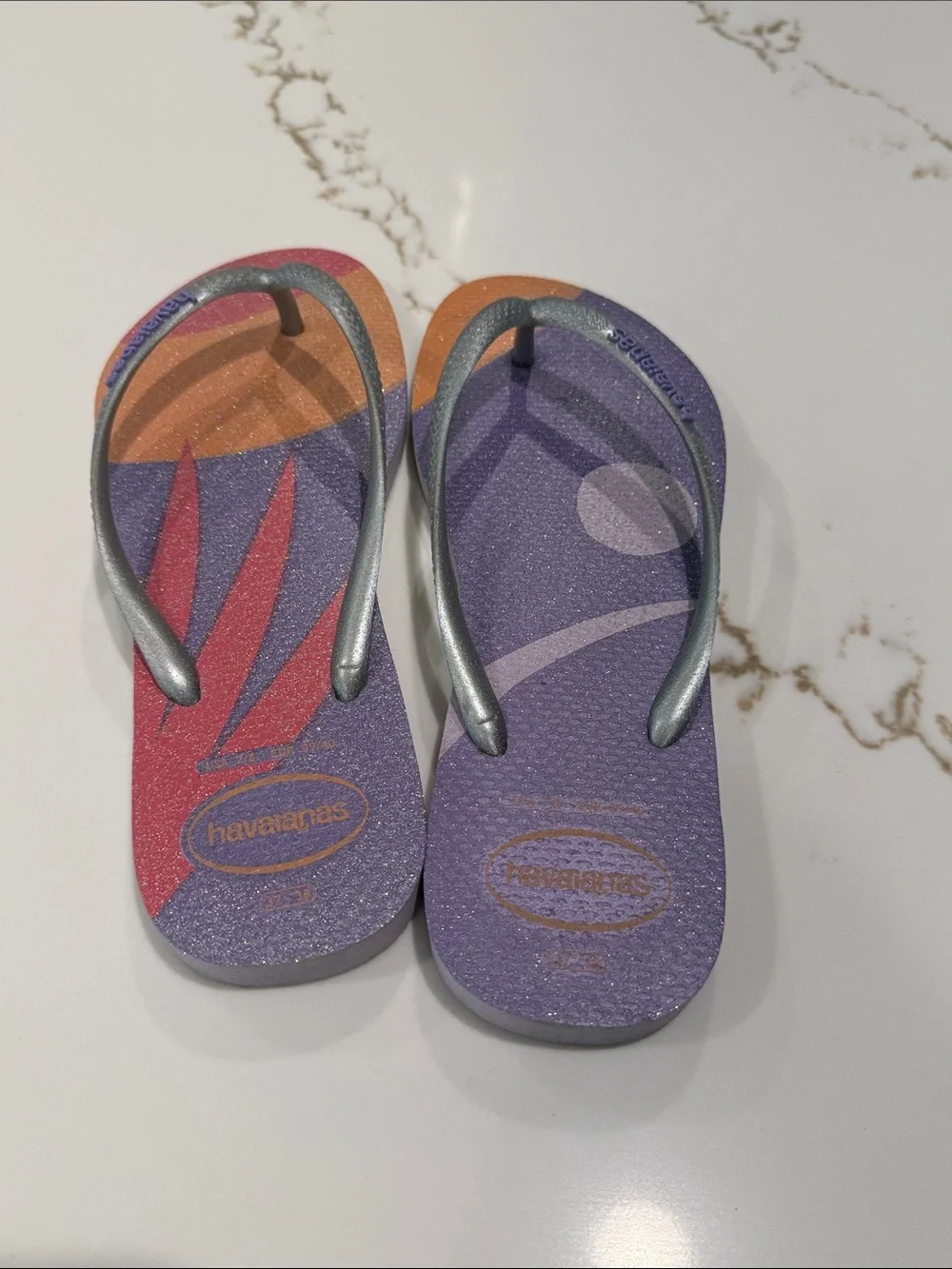 Havaianas Women's Purple with Orange & Pink Graphic Flip Flops